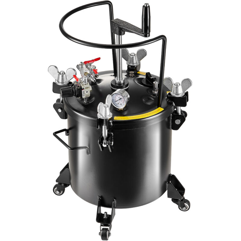 Mophorn - Pot de peinture sous pression, réservoir de 20 L/5 gal, pression réglable de 70 psi, réservoir en acier avec roulettes et mastic de