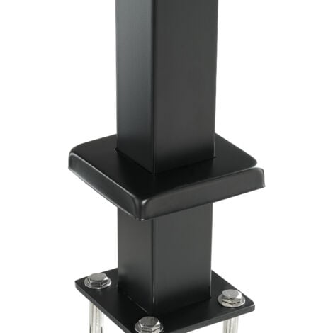 Mophorn    Poteau de garde-corps en câble 42" x 2" x 2", acier inoxydable SUS304, rampe de niveau pour terrasse et escalier, support horizontal et incurvé, 1 paquet, noir