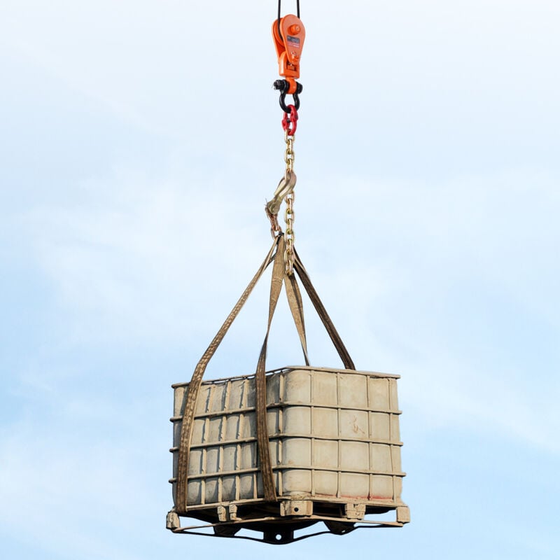 Mophorn - Poulie de remorquage et de récupération de 2 tonnes avec chaîne G80 et poulie de 3 po, manille pivotante pour câble métallique de 3/8 po,