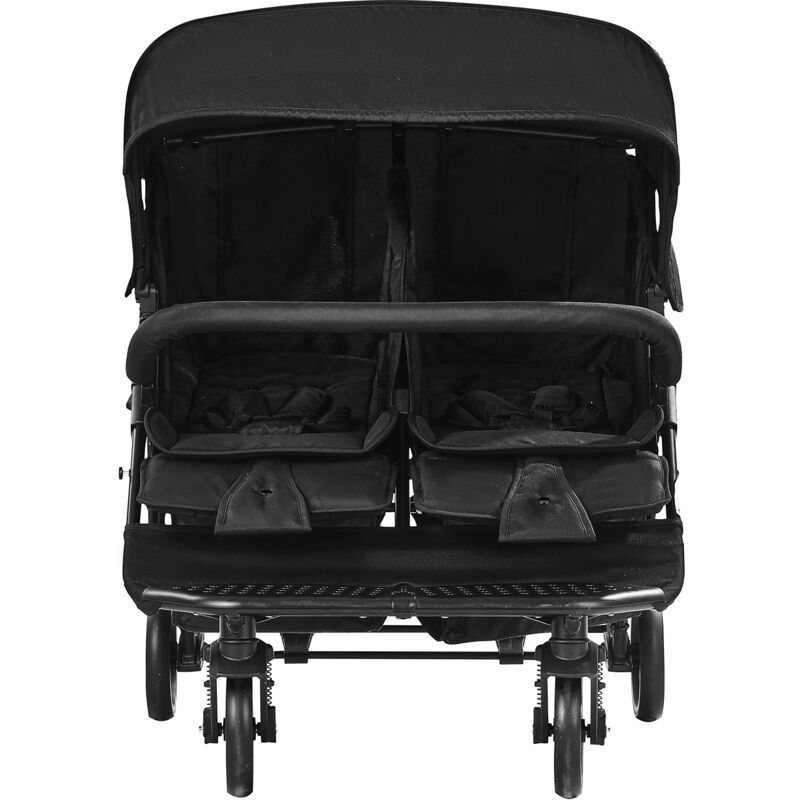 Mophorn Poussette double - Côte à côte, pliable et légère pour jumeaux. Siège tandem, repose-pieds réglable, poignée rotative, harnais de sécurité,