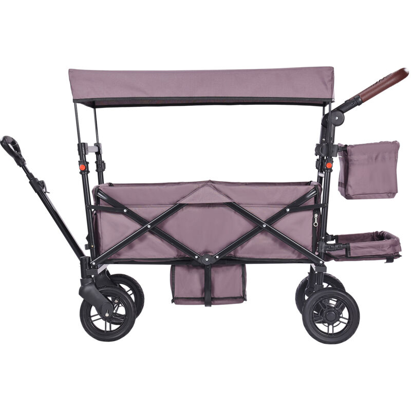 Mophorn - Poussette Wagon pour 2 enfants, poussette quadruple pliable avec poignée réglable, auvent amovible, 4 roues avec freins, poussette tandem