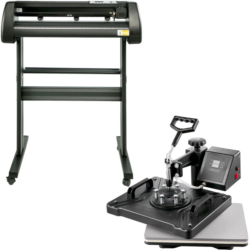 Mophorn Presse à chaud 5 en 1 29 x 38 cm et traceur de découpe vinyle 870 mm, 1200 W, machine de transfert thermique avec logiciel SIGNMASTER pour