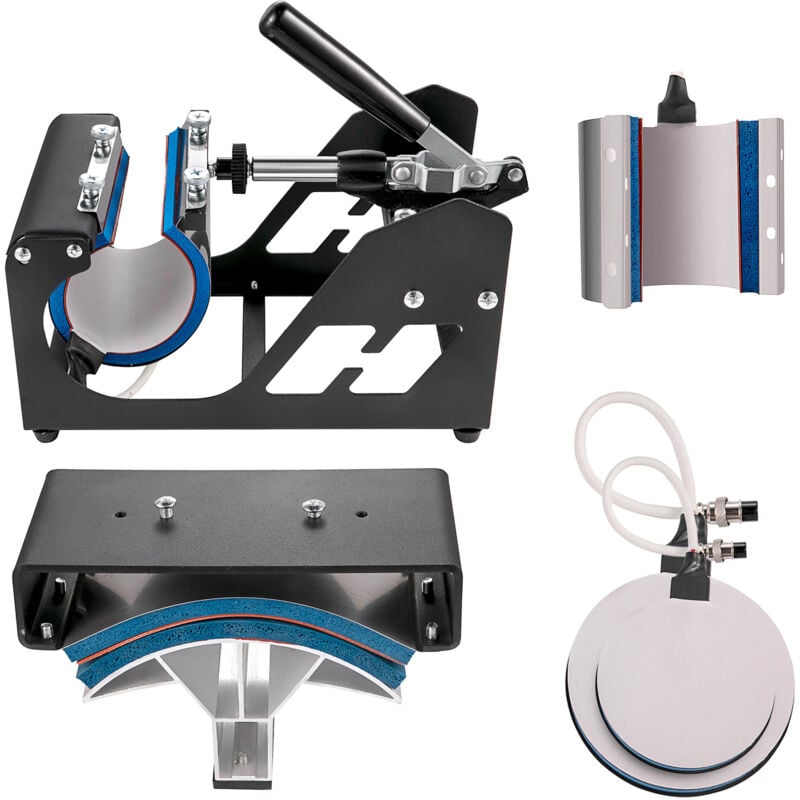 Presse à chaud 6 en 1, 38 x 30 cm, machine de transfert de chaleur multifonctionnelle pour impression par sublimation de t-shirts, tasses, chapeaux,