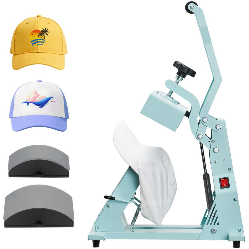 Mophorn Presse à chaud pour casquettes et chapeaux, machine de transfert thermique avec 2 platines interchangeables, contrôle précis de la