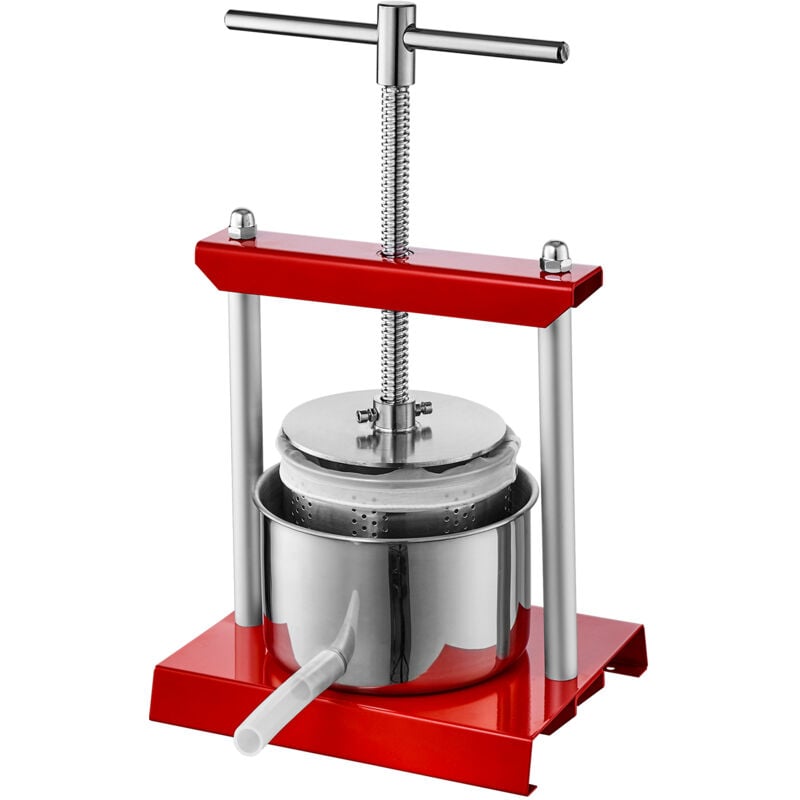 Presse à fruits 0,8 gallon/3 l, presse-agrumes manuel avec 2 barils en acier inoxydable, poignée en t pour cidre, pomme, raisin, teinture, légumes,