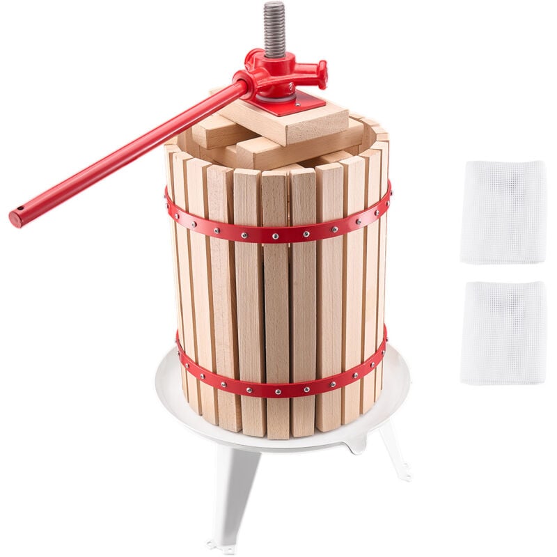 Presse-fruits manuelle de 18 litres, panier en bois durable avec 8 blocs, machine à jus robuste pour la production de cidre, de miel et d'huile