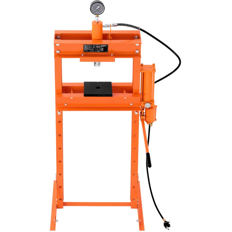 Presse hydraulique d'atelier, presse pneumatique à cadre en h de 20 t avec plaque de presse. Presse réglable stable avec support triangulaire pour le