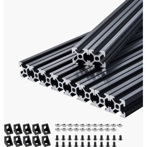 Mophorn Profilés d'extrusion en aluminium 2020, lot de 10, rail linéaire anodisé norme européenne avec rainure en T de 1000 mm, robustes et adaptés aux imprimantes 3D