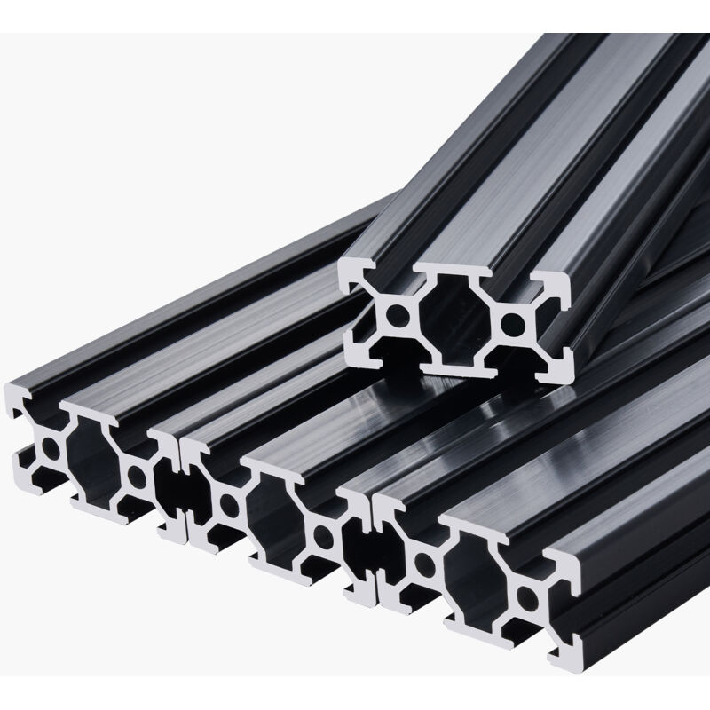Mophorn Profilés d'extrusion en aluminium 2040, lot de 5, rails linéaires anodisés norme européenne avec rainure en T de 2000 mm, robustes et