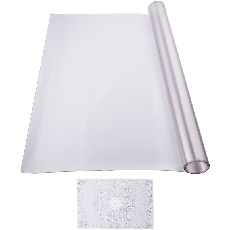 Mophorn Protection de table en plastique, 42 x 60 pouces, 1,5 mm d'épaisseur, protection givrée. Tapis de bureau rectangulaire en PVC, imperméable et