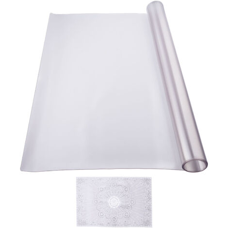 Mophorn Protection de table en plastique, 61 x 122 cm, 1,5 mm d'épaisseur, tapis de bureau imperméable, nappe facile à nettoyer pour bureau, salle à manger, table de chevet