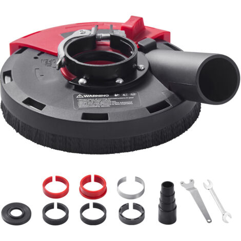 Mophorn Protector contra Polvo para Amoladora Angular, Compatible con Discos de 10 a 12,7 cm, Incluye 6 Arandelas de Ajuste, Conexión para Aspiradora, Ideal para Trabajos en Madera, Hormigón