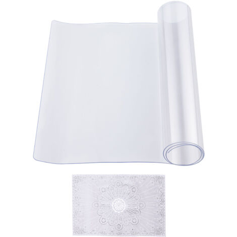 Mophorn Protector de escritorio de PVC transparente, 16 x 32 pulgadas, 1,5 mm de grosor, cubierta de mesa rectangular, resistente al agua y fácil de limpiar, ideal para superficies de escritorio,