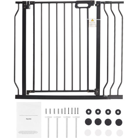 Mophorn Puerta para bebés , 29,5"39" de ancho extra, 30" de alto, puerta de seguridad para mascotas y niños, fácil de atravesar con cierre automático, presión y kits de montaje en pared, para escalera