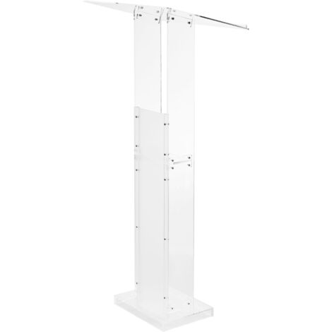 Mophorn Pupitre en acrylique de 50 pouces avec étagère de rangement, pupitre sur pied pour présentations, événements et conférences