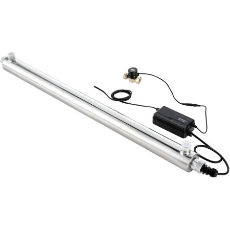 Mophorn Purificateur d'eau UV 56 W 45,4 L/min Filtre à eau ultraviolet polyvalent avec boîtier robuste en acier inoxydable, filtre à eau UV pour toute la maison avec coque en quartz