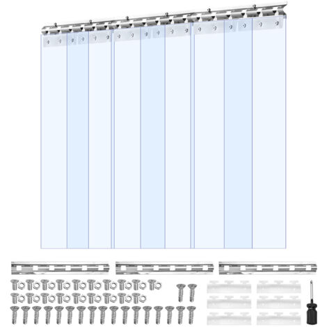 Mophorn PVC-Streifenvorhang 6er-Pack, 915x2032 mm Lamellen, 2 mm Stärke, geeignet für Temperaturen von -20℃ bis 60℃, glatte Kunststoff-Türstreifen für Lager-, Gefrier- und Garagentore, transparent
