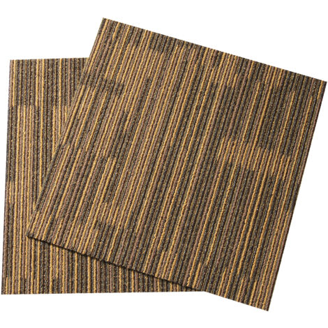 Mophorn Quadrotte in Moquette Riutilizzabili, 500x500 mm Tappeto Quadrato con Imbottitura Attaccata, Quadrotte in Moquette Morbida Imbottita, per Camera da Letto Soggiorno 12 Piastrelle, Marrone Misto