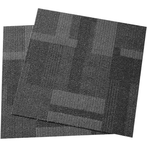 Mophorn Quadrotte in Moquette Riutilizzabili, 610x60 mm Moquette Quadrata con Imbottitura Attaccata, Quadrotte in Moquette Morbida Imbottita, per Camera da Letto Soggiorno 24 Piastrelle, Grigio Misto