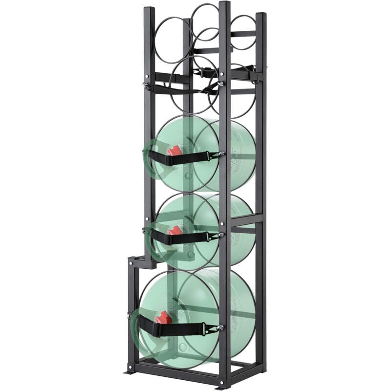 Mophorn - vevor Rack Bouteille de Gaz, Capacite 1x22,7 kg, 2x13,6 kg, 3 Autres Petits, Support de Cylindre de Refrigerant 39,5x33x126,5 cm, Rayonnage