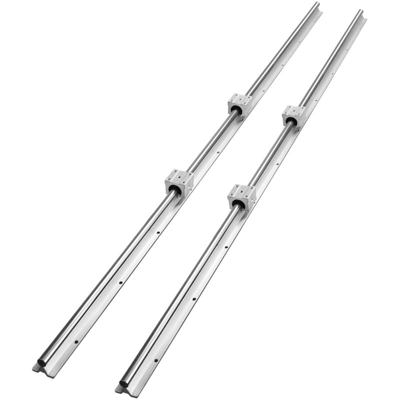 Rail de Guidage Lineaire SBR16 1500 mm 2PCS Rails Lineaires 1500 mm 4PCS Blocs Roulement SBR16UU Kit Glissieres a Roulement Lineaire pour Machines