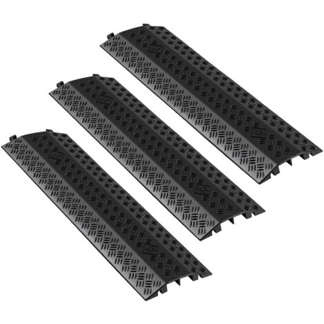 Mophorn Rampa de Protección de Cable 3 Unidades, Protector de Cables para Suelo con Capacidad de Carga de 7938 kg, Ideal para Áreas de Tránsito Intenso, Uso en Interiores, Exteriores, Hogar