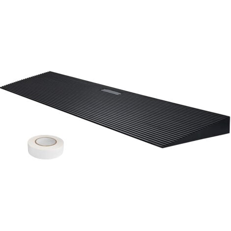 Mophorn Rampa di soglia tagliabile Mophorn da 1,2" di altezza, rampa per sedia a rotelle in gomma larga 35,4", rampa solida antiscivolo con nastro adesivo per porte, vialetti, bagni
