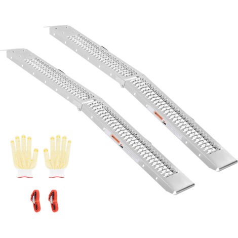 Mophorn Rampas de acero, capacidad de 1000 lb, 2 piezas resistentes con superficie más ancha, rampas estables universales con asas para vehículos todo terreno, UTV