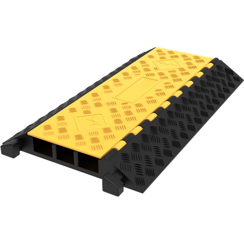 Rampe de protection des câbles en caoutchouc à 3 canaux Rampe de protection des câbles à usage intensif Rampe de protection des câbles à usage