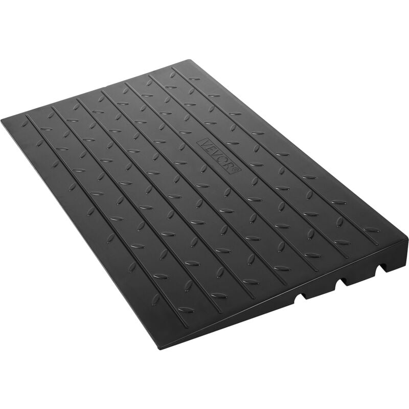 Vevor Rampe de seuil en caoutchouc, 6,5 cm, couverture de cordon a 3 canaux, rampe de seuil solide, entree coudee en caoutchouc, capacite de charge
