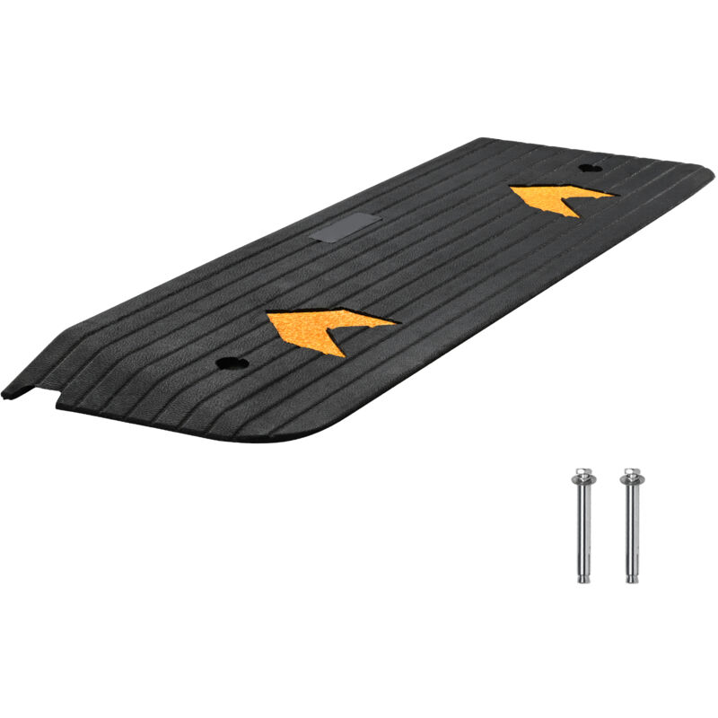 Rampe de seuil en caoutchouc améliorée, rampe de 2,5 cm pour fauteuil roulant, rampe de trottoir robuste avec capacité de 33 069 lb, surface texturée