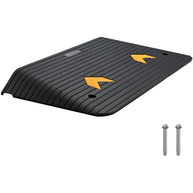 Rampe de seuil en caoutchouc améliorée, rampe de porte de 3,5 po, capacité de 33 069 lb, avec 1 canal, surface texturée antidérapante - Mophorn