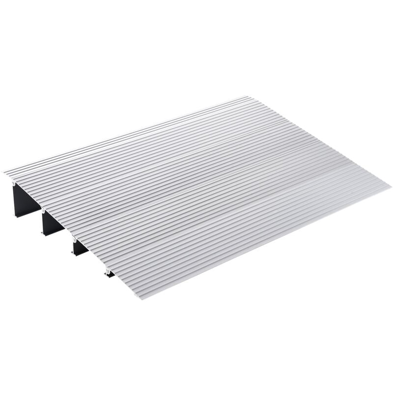 Vevor Rampe de Seuil Hauteur 10,2 cm Rampe de Portes pour Fauteuil Roulant Capacite de Charge 362,8 kg en Aluminium Rampe Modulaire Reglable pour