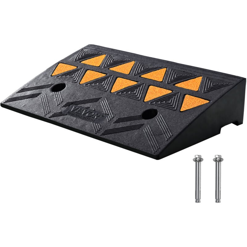 Rampe de Seuil Hauteur 10,8 cm Rampe Trottoir en Caoutchouc Capacite de Charge 15 tonnes Rampe Acces Fauteuil Roulant Antiderapante pour Passage de
