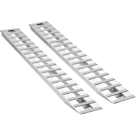 Mophorn Rampe di Caricamento per Veicoli 2 Pezzi da 2745 x 380 mm, in Alluminio Robusto con Superficie Antiscivolo, Capacità Totale di 4535,9 kg, Ideali per Carrelli, Trattori, ATV e Tosaerba