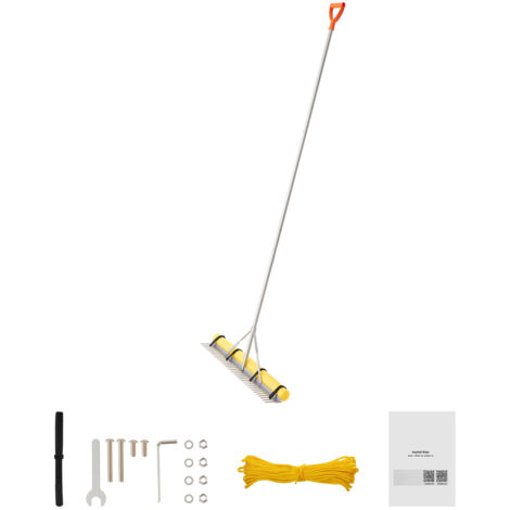 Mophorn Rastrello da Giardino con Testa Larga 914 mm e Manico da 2590 mm, Strumento Robusto in Alluminio per Livellare Asfalto e Allentare il Terreno nel Giardino