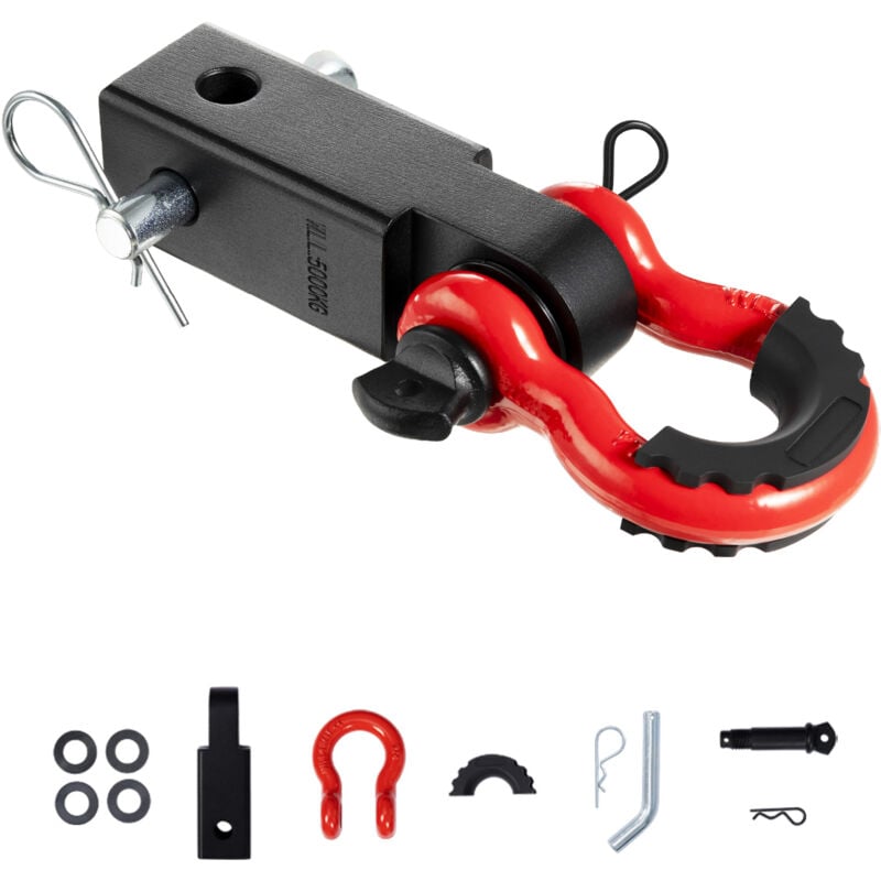Mophorn - Récepteur d'attelage à manille , compatible avec les récepteurs de 2', résistance à la rupture de 44 100 lb, anneau en d avec goupille de