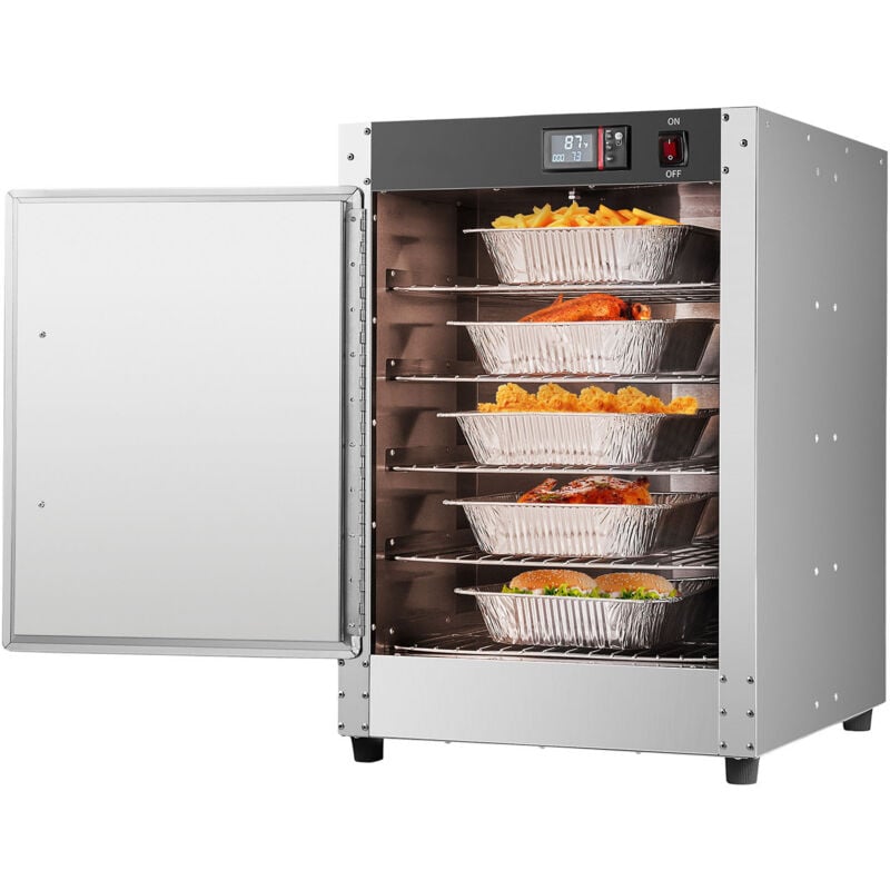 Réchaud à aliments Chaud Boîte, réchaud à 5 niveaux pour concessions - Comprend un bac à eau, 5 bacs, une porte simple et des étagères réglables.