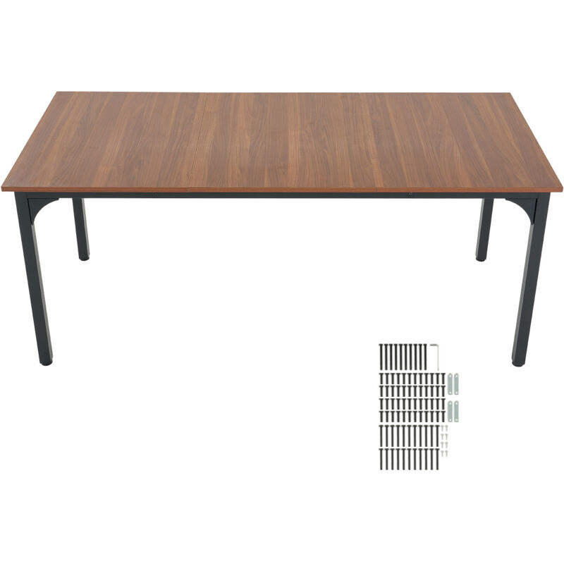 Mophorn - Rectangle Dining Table, 71-inch Long Wooden Table For 6-8 People, Farmhouse Style Furniture With Iron Legs, Ideal For Home, Kitchen, Living