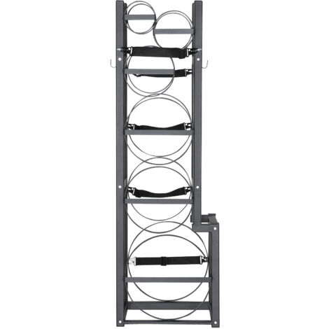 Mophorn Refrigerant Tank Rack, with 1 x 50lb, 2 x 30lb & 3 Small Tanks, 15.55x12.99x49.8 in, Cylinder Rack for Freon, Gases, etc.