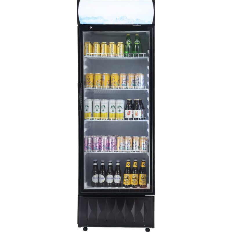 Mophorn - Réfrigérateur commercialde 9,7 pi3/275 l, refroidisseur vertical à porte vitrée avec 4 étagères réglables et caisson lumineux