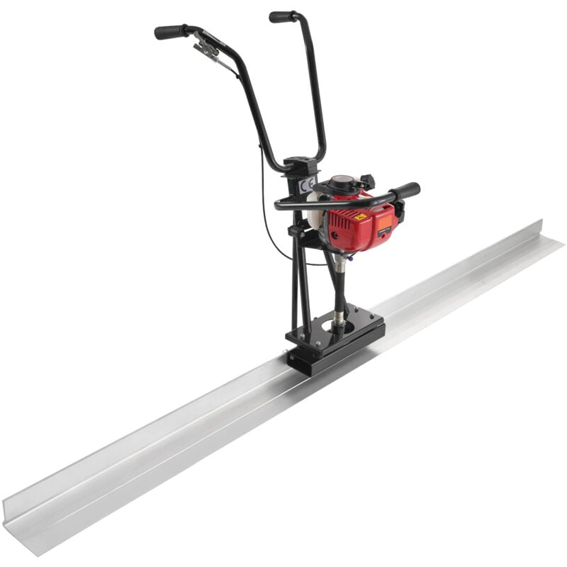 Règle à béton à gaz 2445 mm Bord droit en aluminium Moteur vibrant à ciment à 4 temps Poignées réglables 6500 tr/min - Mophorn