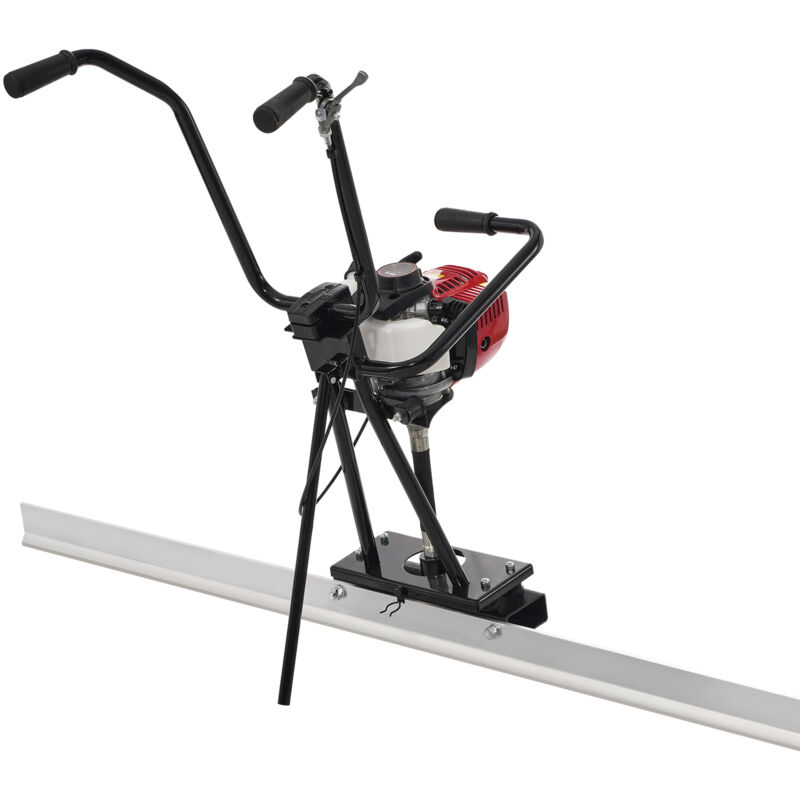 Mophorn Règle à béton électrique à gaz, barre de bord droit vibrante en aluminium de 6 pi/8 pi/11 pi, moteur de finition de ciment à 4 temps, outil