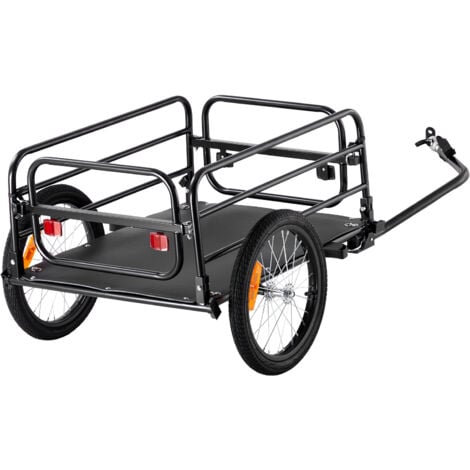 Mophorn Remorque de vélo – Capacité de 160 lb, chariot de vélo pliable robuste avec dégagement rapide, roues de 16", attelage universel, réflecteurs, convient aux roues de vélo de 22" à 28"