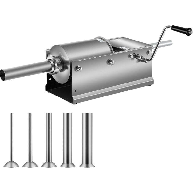 Remplisseur de saucisses manuel, remplisseur de viande horizontal de 3 l / 7 lbs, double vitesse, fabriqué en acier inoxydable 304 de qualité
