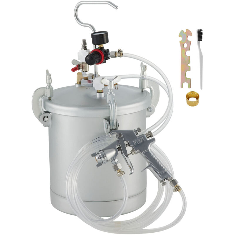 Mophorn - Réservoir de peinture sous pression commercial de 2,5 gallons, pistolet pulvérisateur à alimentation par pot sous pression de 10 l,