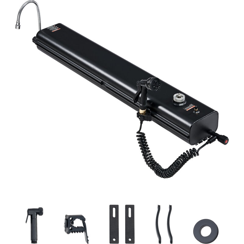 Mophorn - Réservoir d'eau de toit de 4,5 gal, réservoir multi-distributeur en aluminium pour extérieur avec panneaux anti-éclaboussures et rainure en