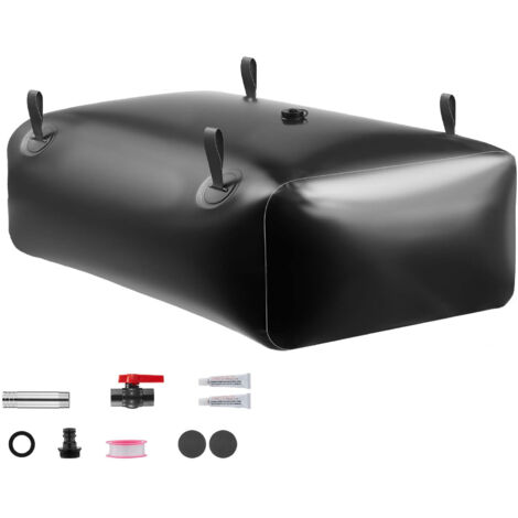Mophorn Réservoir d'eau souple 330 L, sac de stockage pliable en PVC 1000D pour irrigation, jardin, camping, camping-car, usage extérieur et stockage d'urgence, robuste, noir
