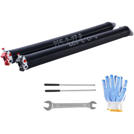 Mophorn Ressorts de torsion pour porte de garage, paire de 0,225 x 2 x 27 po, 16 000 cycles, revêtement noir électrophorétique pour remplacement, ressorts de porte de garage