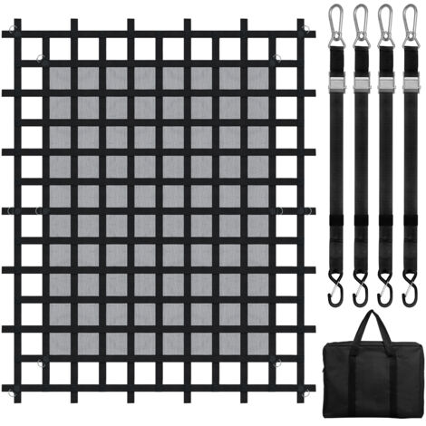 Mophorn Rete da carico, 96"x81", rete per cassone di camion resistente con 4 cinghie regolabili, moschettoni e ganci a S, resistente all'usura e alle intemperie